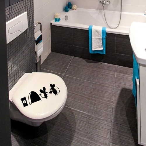 5 Pcs Toilet Sticker Wall Decals Kids Seat Lovers Washroom Stickers - Picture 8 of 12