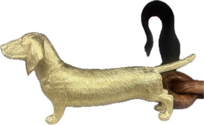 Gold Dachshund Statue (16 ) 