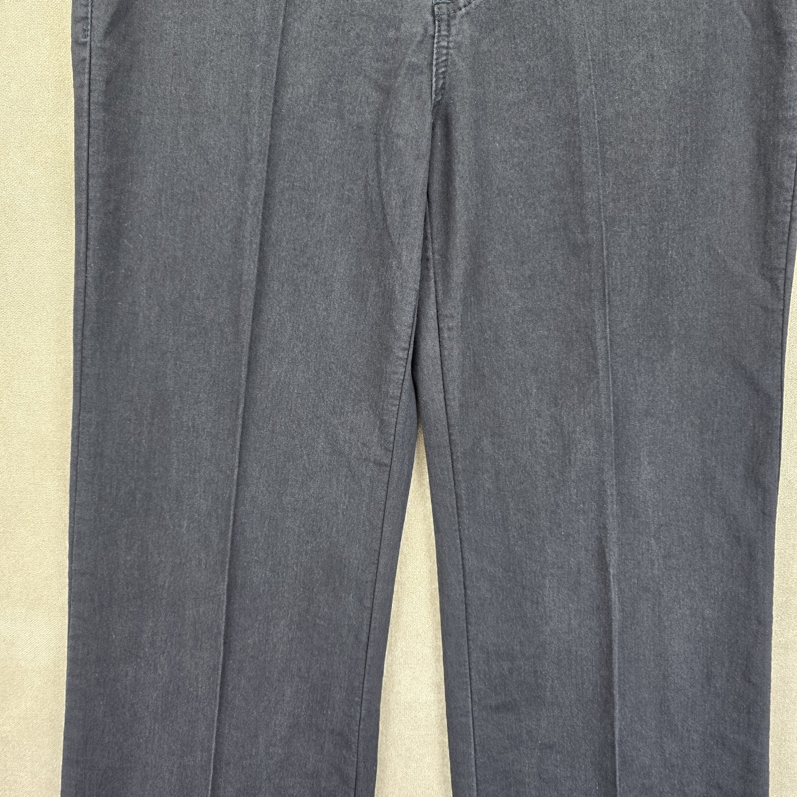 Fdj Womens Black Mid Rise Wide Leg Long Olivia Trouser Pants W/ Pockets Size 8