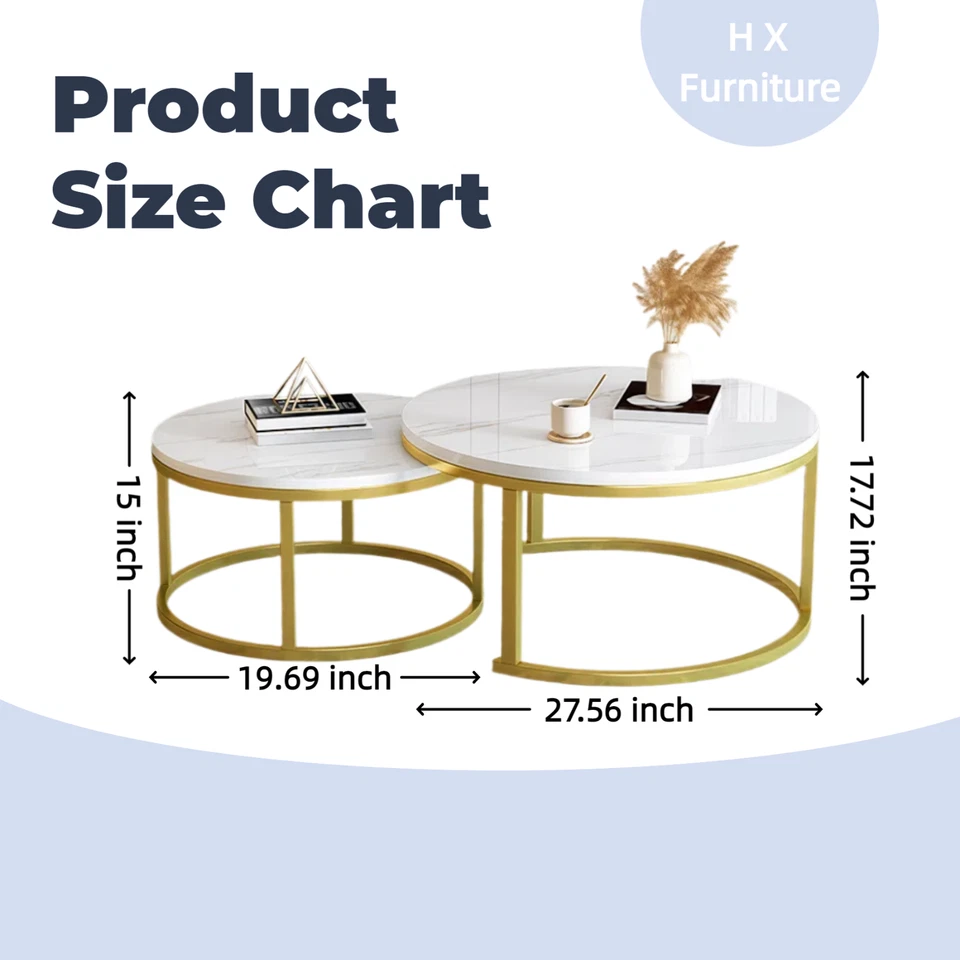 Mesa de centro de salón, mesa de centro combinada de 2 piezas Foto 3 de 4