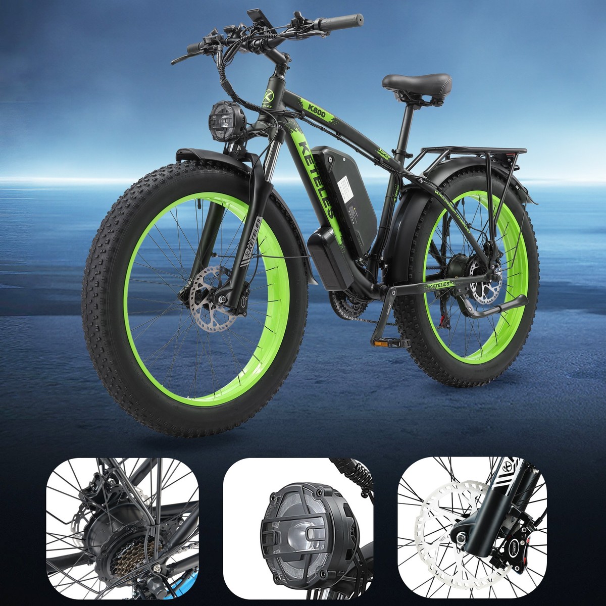 K800 30MPH 21Speed 1600W Electric Bicycle 48V/20Ah 26