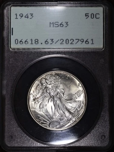 1943 P Walking Liberty Half Dollar 50C - PCGS MS63 Rattler OGH - *Premium!* #258