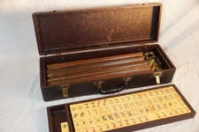 MET Parrot Bam WW2 Era 1940s MAH JONG MAJONG 146 TILES SET Bakelite Complete