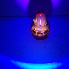 Vintage Fenton Amberina UV Reactive Cadmium Glass Santa Claus Fairy Lamp Glows