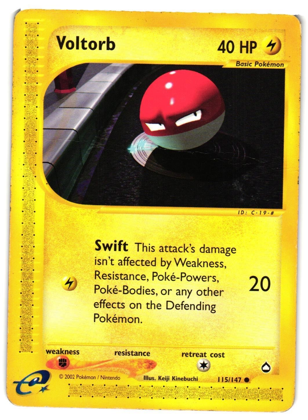 Pokemon TCG Voltorb 115/147 Aquapolis Regular DMG