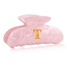 Acrylic Letter Hair Clips for Women - Pink Monogram Hair Claw Alphabet Large Hai