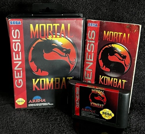 1993 MORTAL KOMBAT • WORKING w/CASE & MANUAL • VINTAGE SEGA GENESIS GAMES