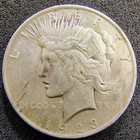 1923 Silver Peace Dollar - Philadelphia - 90% Silver - XF-AU Details - Cleaned