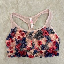 Victoria's Secret PINK Floral Lace Bralette Multicolor Size M Racerback