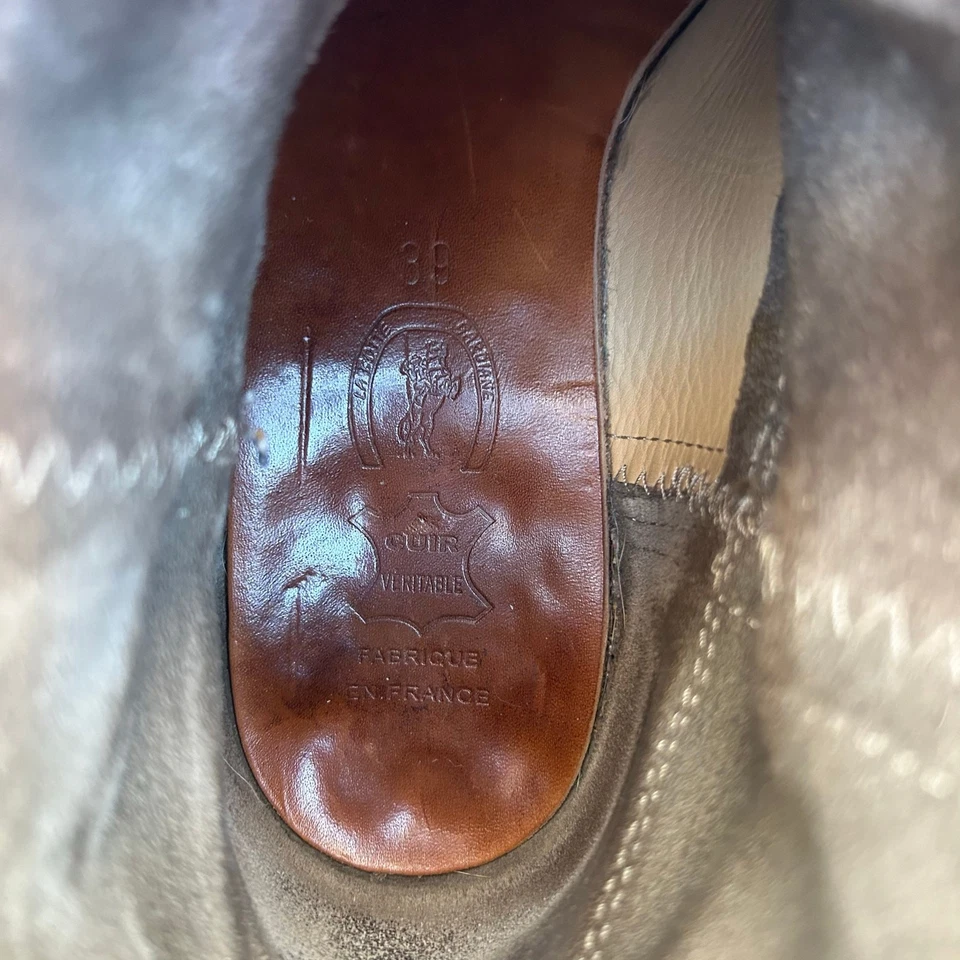 Botas curtas La Botte Gardiane Lisa camurça ocidental tornozelo couro cinza 9 - Imagem 4 de 4