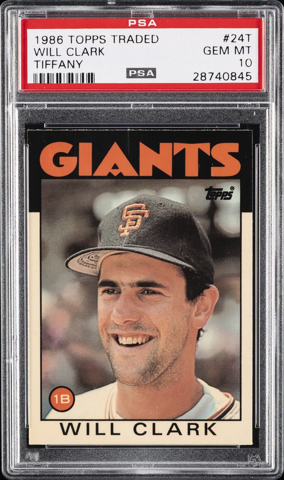 1986 TOPPS TRADED TIFFANY #24T WILL CLARK PSA 10