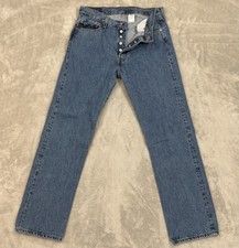 Levis 501XX Jeans Mens 34x34 Button Fly Straight Blue Denim 2000s Y2K Vintage
