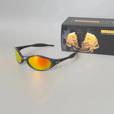 Vintage Oakley eye Jacket X Brain dead Blue Drip Sunglasses Hype Y2K GORPCORE
