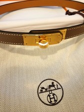 BNIB Herm s Kelly 18 Belt Epsom in Etoupe Gold Hardware 2025