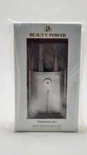 Beauty Power Professional Tweezers Set Slant Point Eyebrow Care New