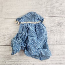 Vintage 1960s Barbie/Topper Dawn Doll Blue Polka Dot Lace Long Dress, Sleeves