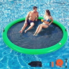 10FT Sunchill Heavy-Duty Float Ring, Inflatable Pool, Hammock for Lake Green