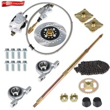 Unused Go Kart Rear Live Axle Kit Brake Assembly Sprocket  Hub Hub Drift Trike