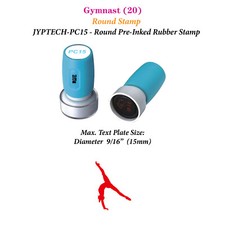 Gymnast 20 Round Teacher Stamp JYP PC15 Pre-Inked Rubber Stamp