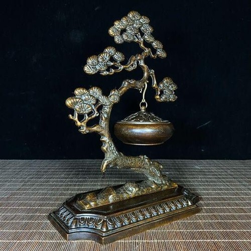 Antique Japan Bronze Censer Koro Pine Incense Burner Art Ornaments From Japan - Imagen 7 de 8
