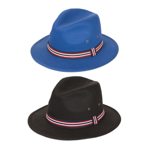 Stylish Unisex Fedora Hat Featuring Striped Band Design-image