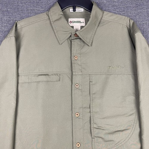 Camisa con botones Gander Mountain para hombre manga larga pesca poliéster X-grande verde - Imagen 2 de 24