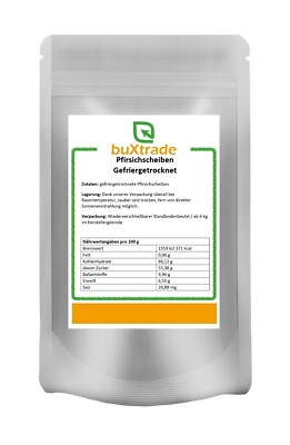 100 g Gefriergetrocknete Pfirsichscheiben | Pfirsich | Trockenfrüchte | Buxtrade