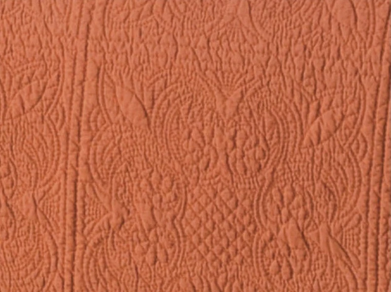 COLCHA TERRA COTTA Twin Full Queen o King: azulejo naranja rústico matelasse caída Foto 2 de 4