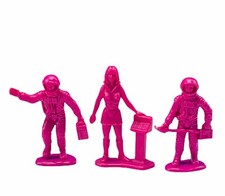 Timmee plastic space toy figures Tim Mee Galaxy Laser Team lot PINK astronaut 1