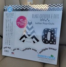 Barker Creek 4" Letter Pop-Outs Black Chevron Dots