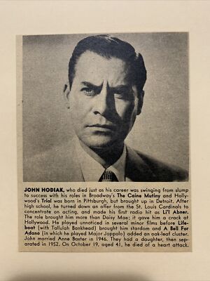 John Hodiak A Bell For Adano 1956 Hollywood Star 4X5 Panel