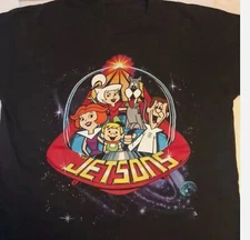 the jetsons cartoon Black T-Shirt Cotton Tee All Size S To 2345Xl  NI1308