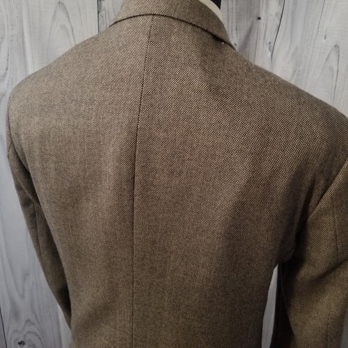 Stafford Unstructured Men Blazer 44r Brown Hopsack Sport Coat Merino Wool Jacket - Picture 9 of 22