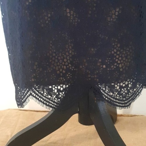 NEW BCBG MAXAZRIA 'NAHARA' Black Leather Look Lace Dress Size 8 approx - Picture 8 of 12