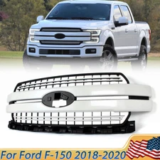 White Platinum Front Grill Grille For 2018 2019 2020 Ford F150 Lariat Style