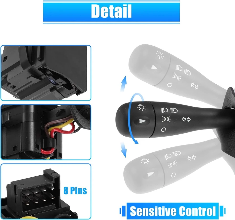 Alavanca de interruptor de farol de seta para Saturn L Sedan L Wagon Vue 15251095 - Imagem 3 de 4