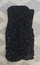 Shein Women's Black Sequins Ruched Short Dress Size Small 4 /36