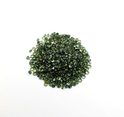 Natural Green Sapphire Round Cut Loose Gemstone Lot 100 Pcs 1.50 MM