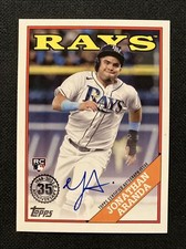 2023 Topps Series 1 JONATHAN ARANDA 1988 Autograph Auto Rookie Card RC Rays