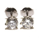 GIA 14k white gold 1.79ct SI2 E G round diamond martini stud earrings NATURAL — photo 1