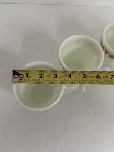 VTG Pyrex Butterfly Gold Coffee Mug Cup Milk Glass DHandle 1410 Corning Set of 3 - Picture 10 of 10