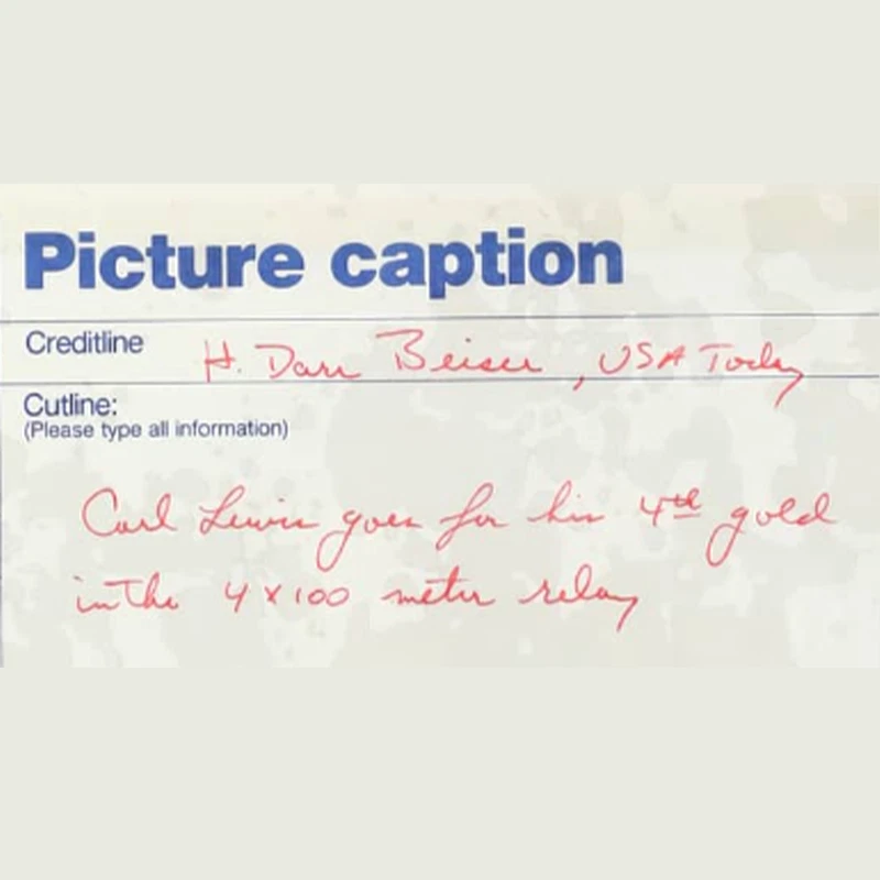 Carl Lewis 1984 Olympics 4th Gold Medal Win PSA Type 1 Original 8x10 Photo - Image 4 of 4