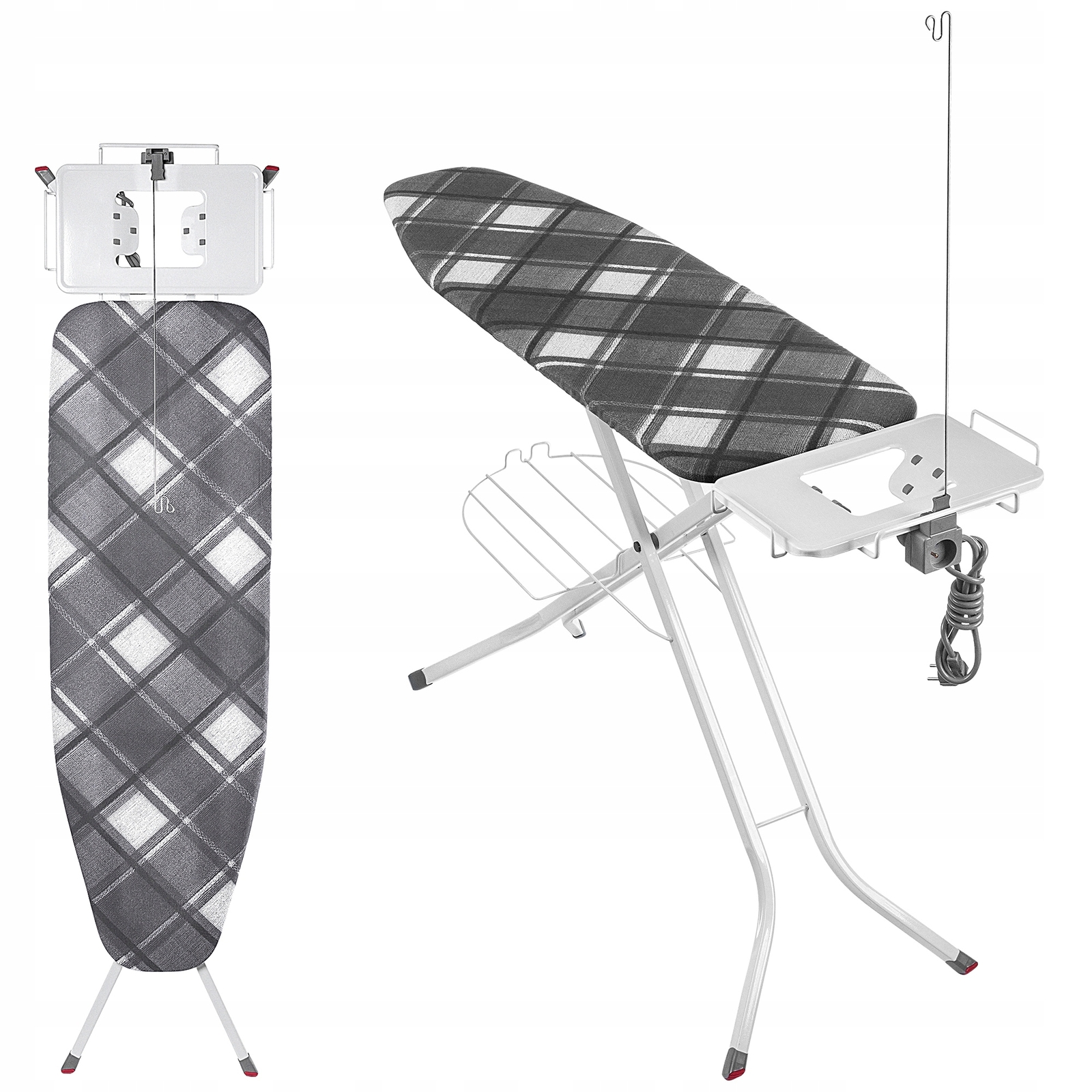 KADAX Asse da Stiro Pieghevole, 120x38cm Asse da Stiro a Vapore con Presa