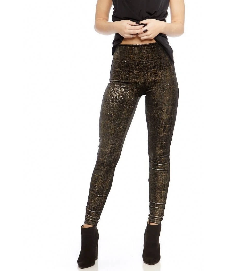 Spanx 20188P Velvet Shine Legging Black/Gold (3X)