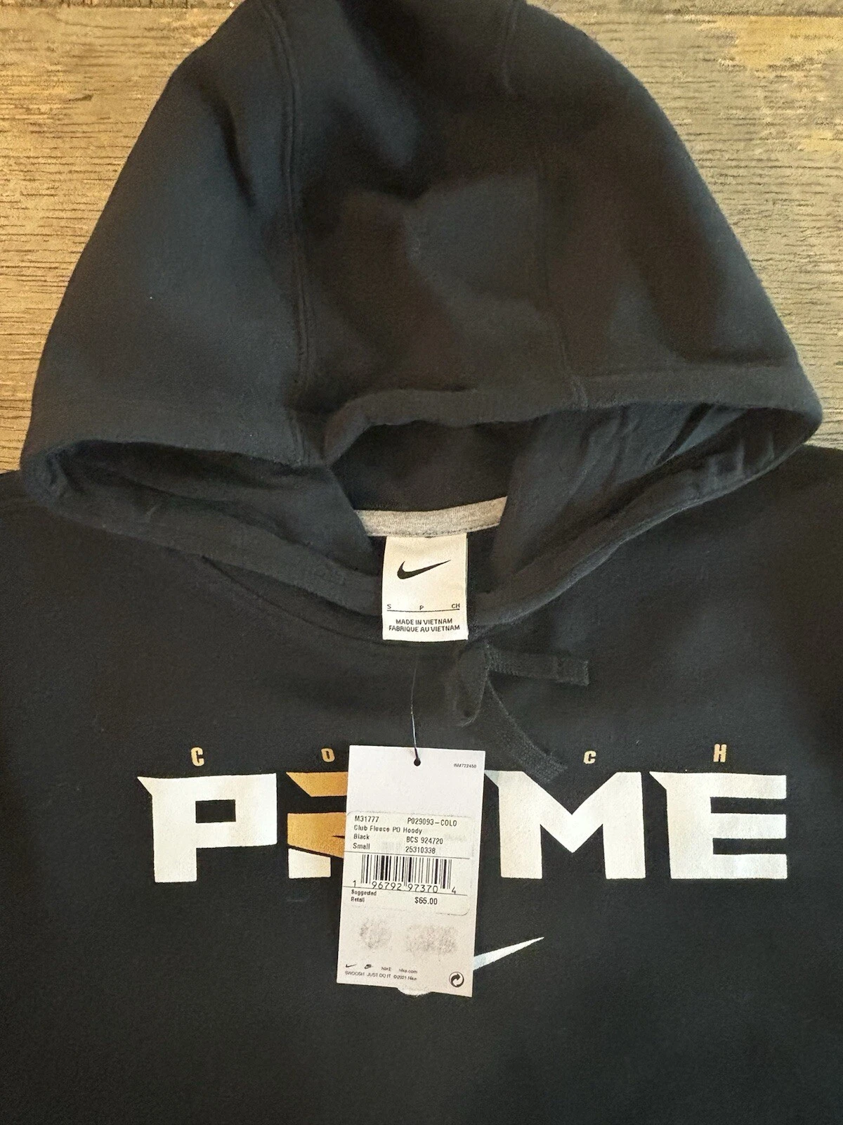 Felpa con cappuccio Nike Colorado Buffaloes Coach Prime Deion Sanders uomo piccola nuova con etichetta