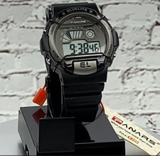 Black Gray Multifunction Digital 40 mm Watch Resin Case and Strap - Brand New