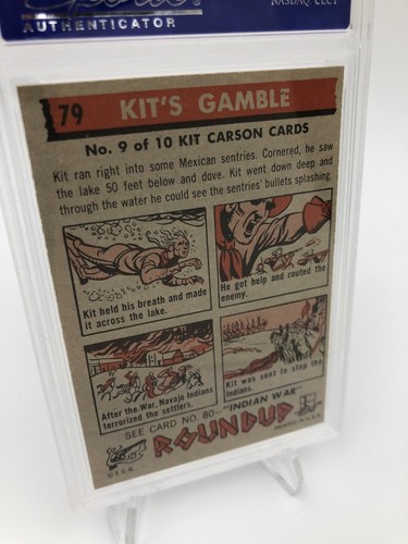 1956 ROUND-UP Trading Card KIT'S GAMBLE #79 KIT CARSON #9 of 10 grade PSA 8 - Picture 4 of 10