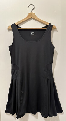 PCGAGA Black Athletic Dress | L | Side mesh vent pleated skirt