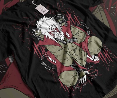 Jiraiya T-Shirt Naruto Rasengan Itachi Uchiha Anime Manga Black