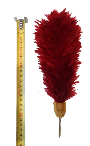 Red feather for Cuirassier helmet, with its olive cinnamon. Lot 2.